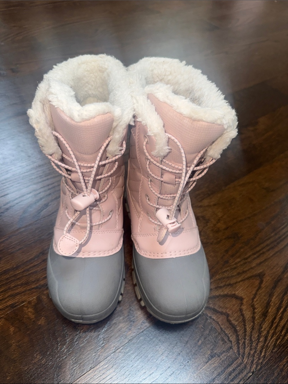 All In Motion Kids Skylar Leather Faux Fur Waterproof Winter Boots Blush size 13 - Picture 1 of 7